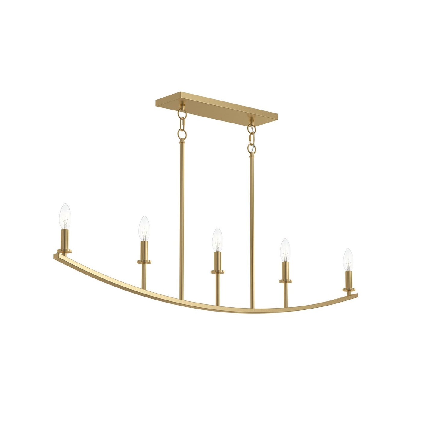 Jheni Five Light Linear Chandelier in Brushed Gold