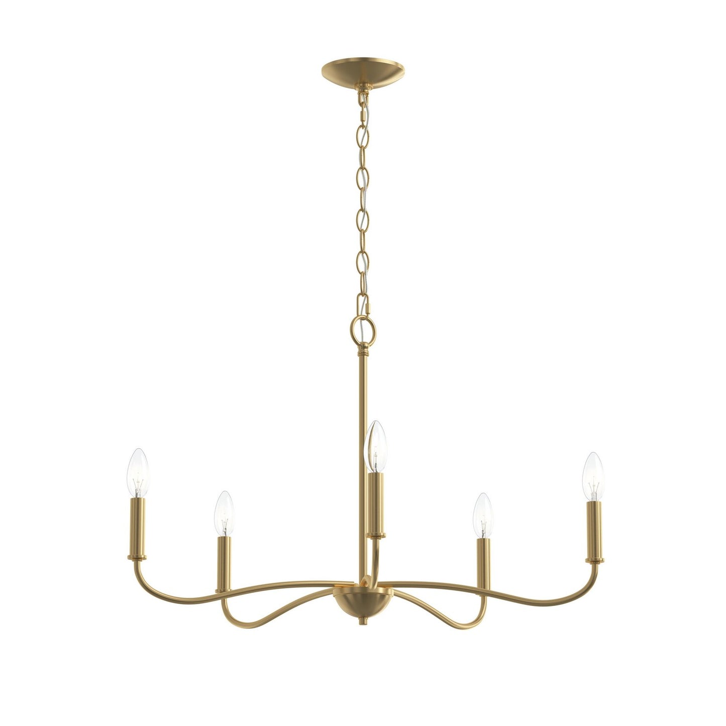 Ilia Five Light Chandelier in Brushed Gold