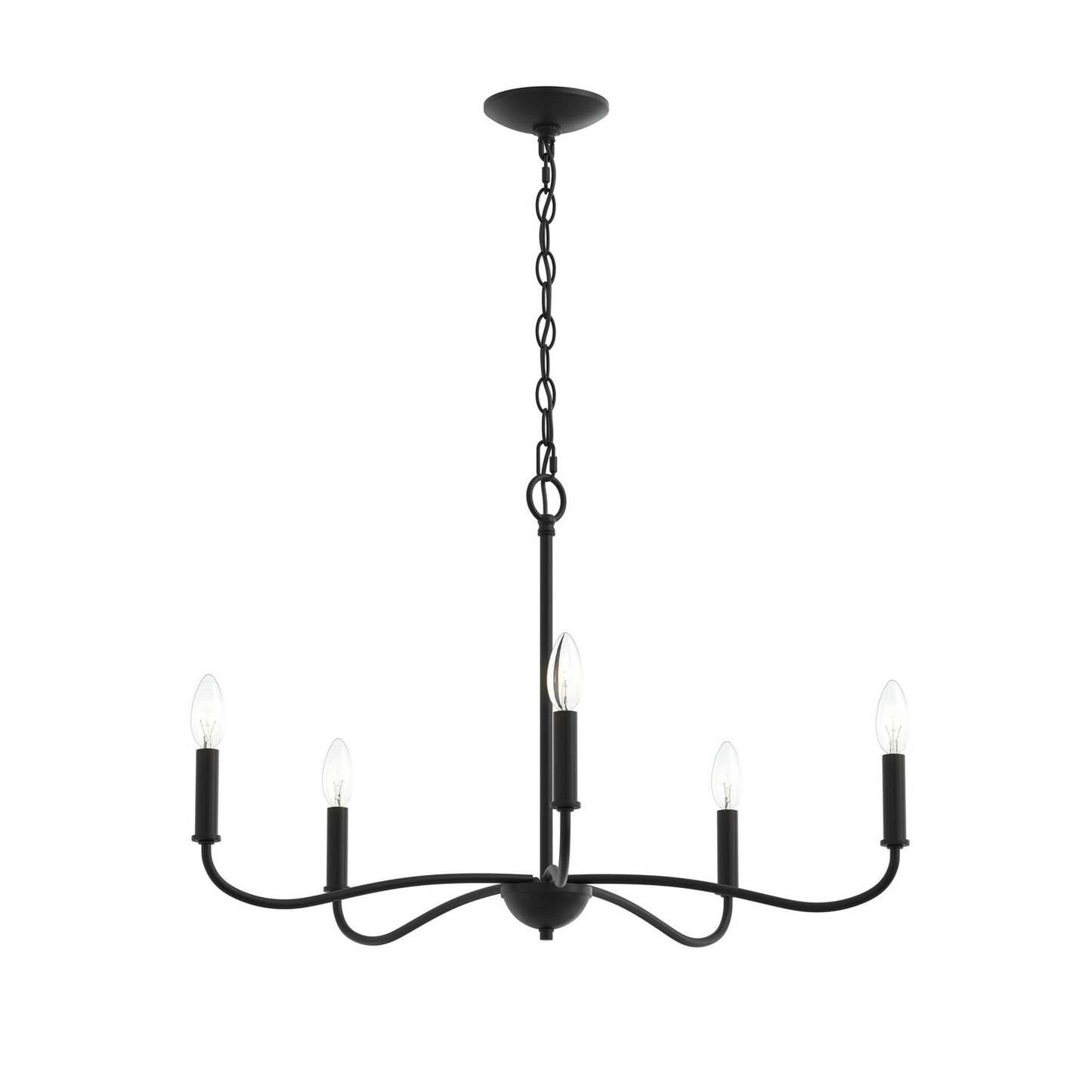Ilia Five Light Chandelier in Matte Black