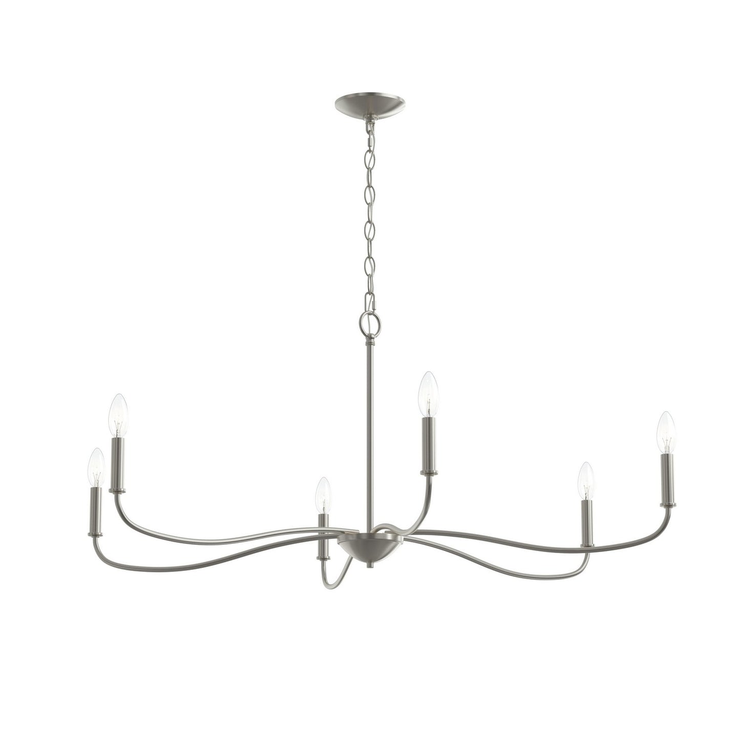 Ilia Six Light Chandelier in Brushed Nickel