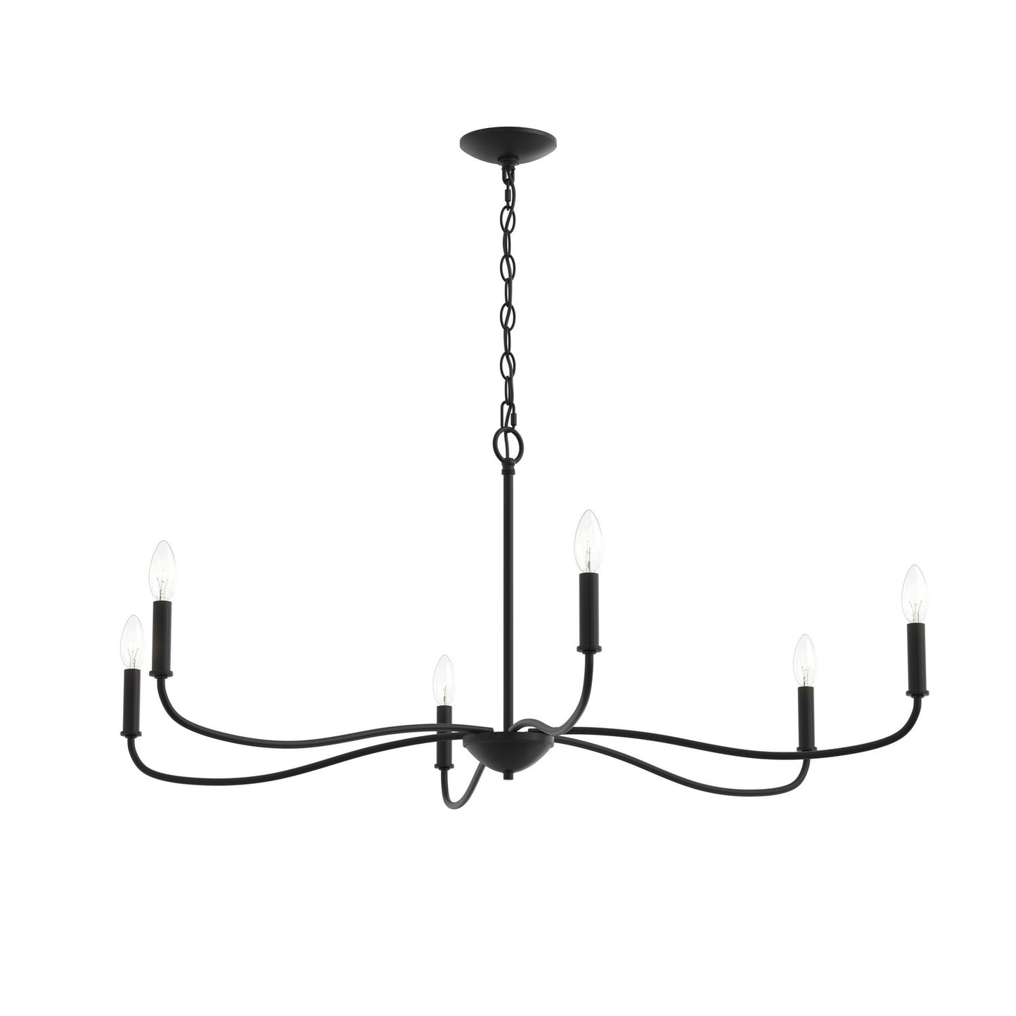 Ilia Six Light Chandelier in Matte Black