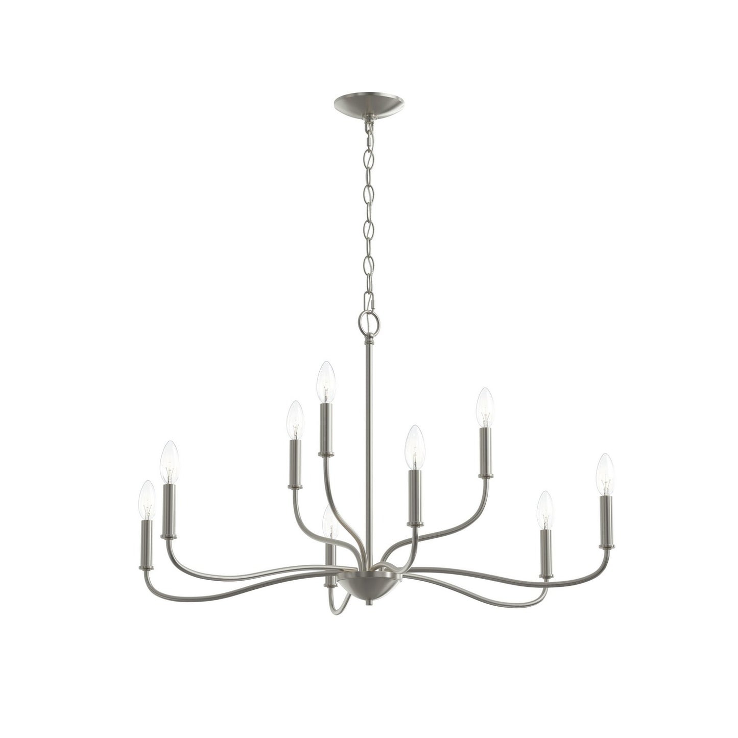 Ilia Nine Light Chandelier in Brushed Nickel