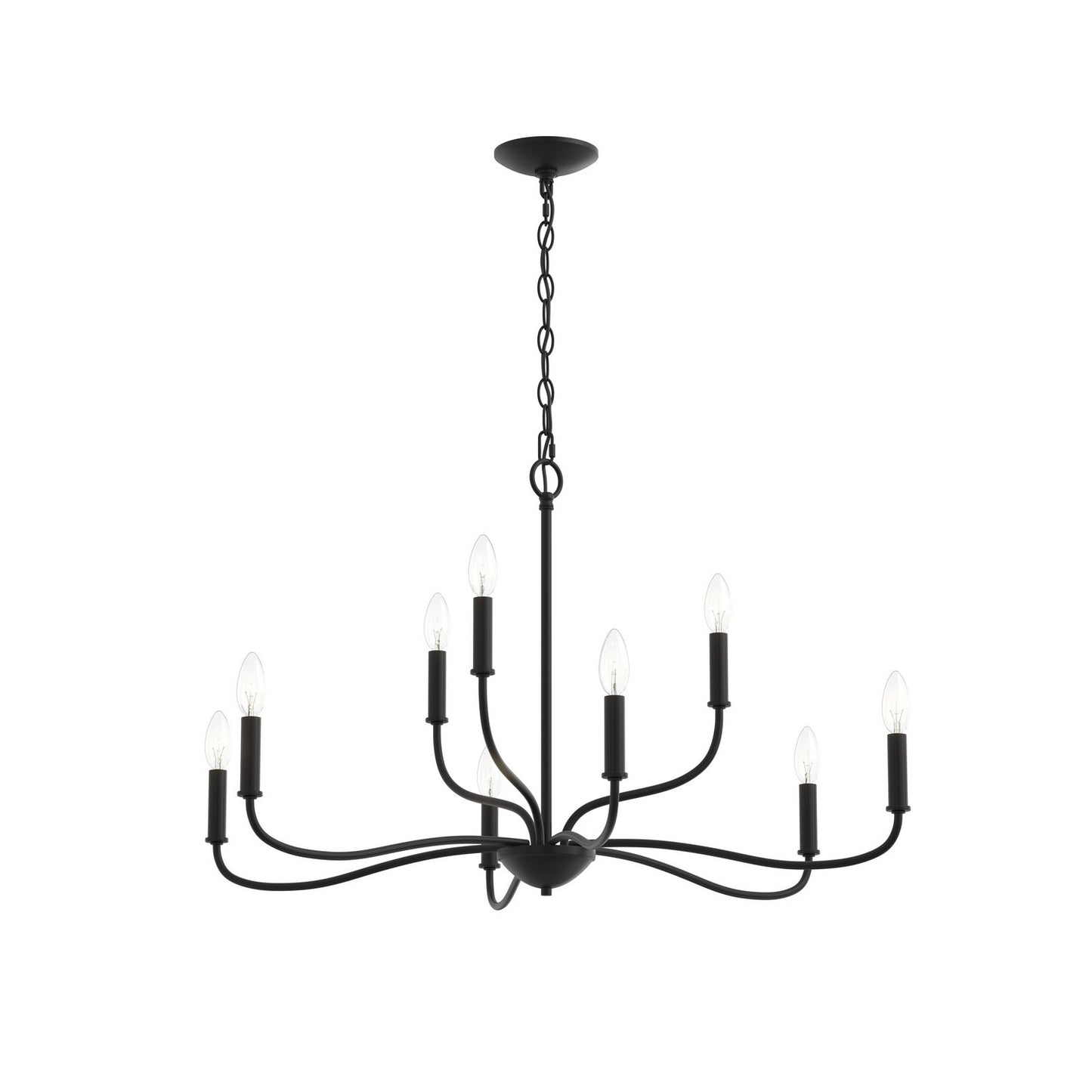 Ilia Nine Light Chandelier in Matte Black