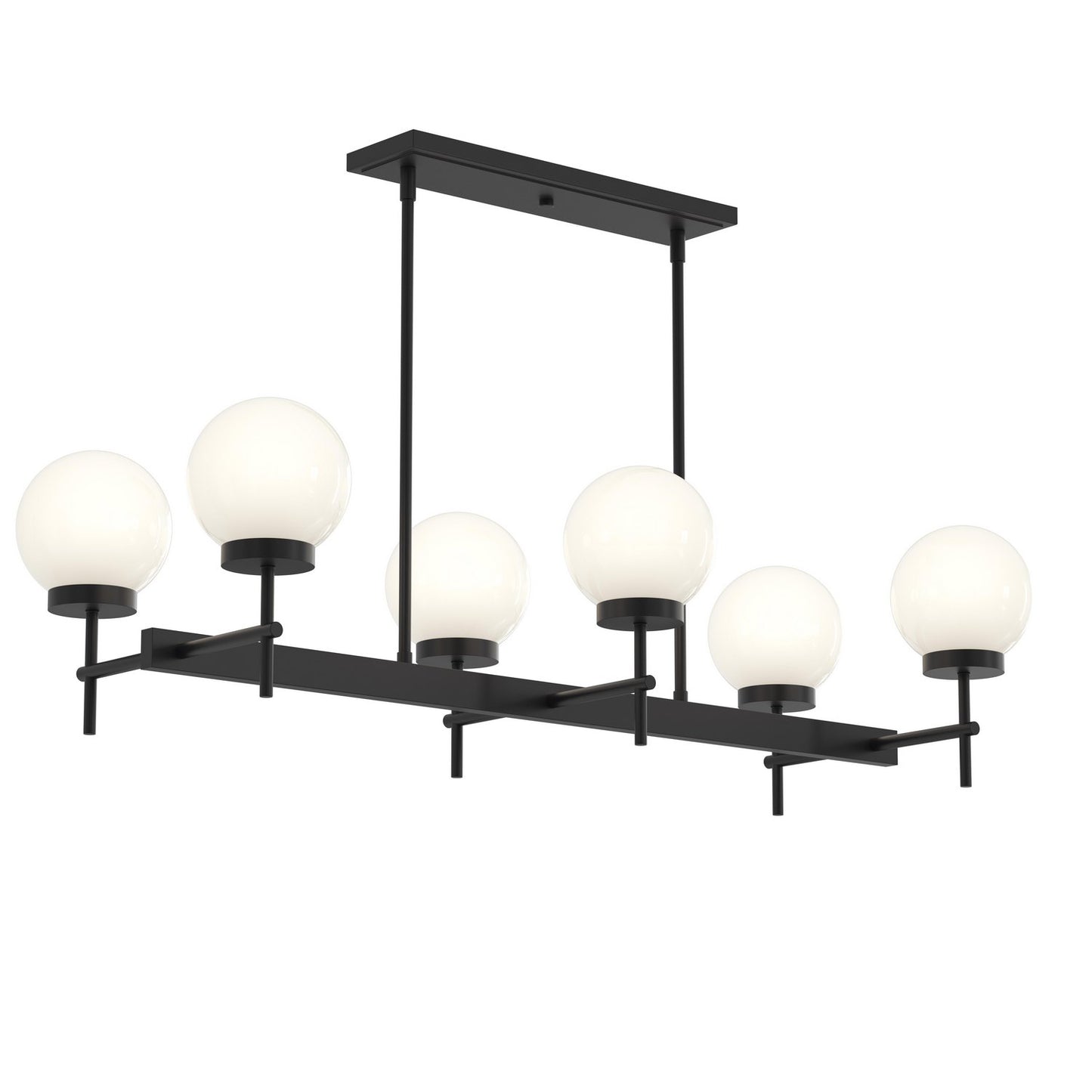Rigsby Six Light Linear Chandelier in Matte Black