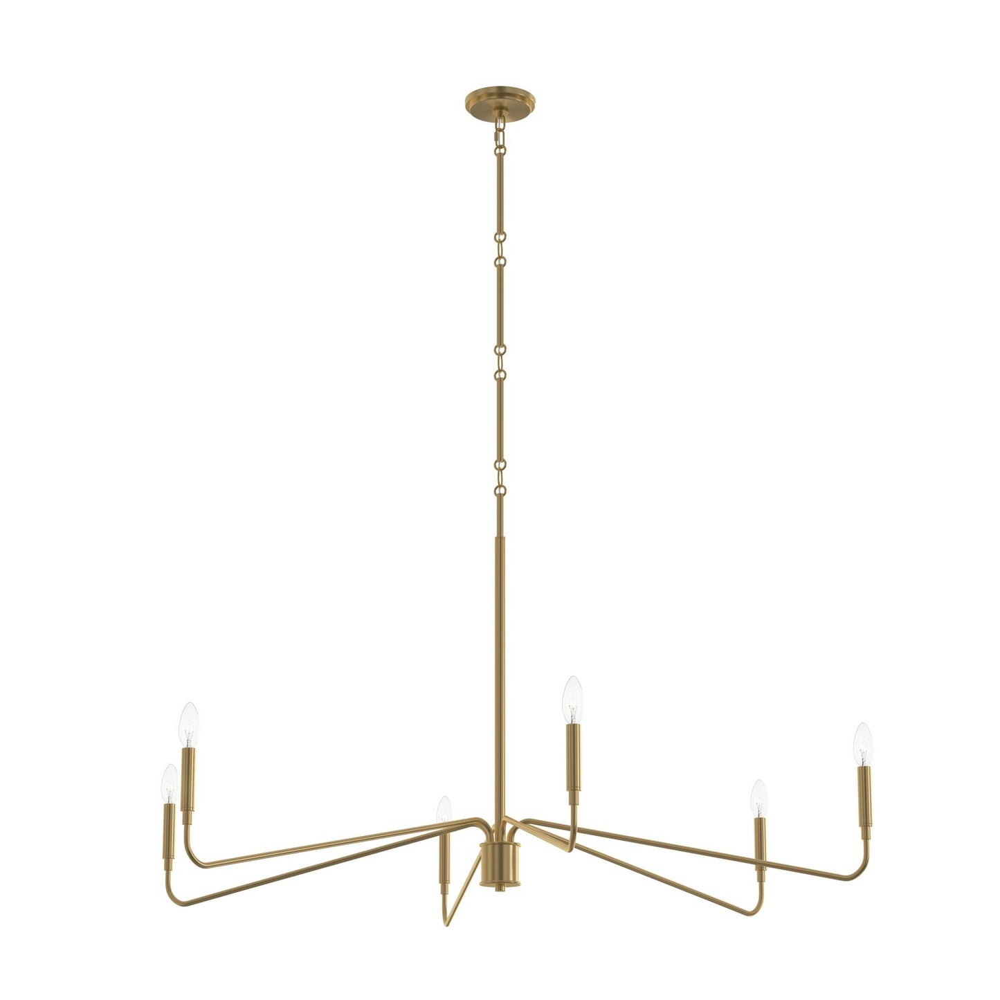 Pilar Six Light Chandelier in Brushed Gold