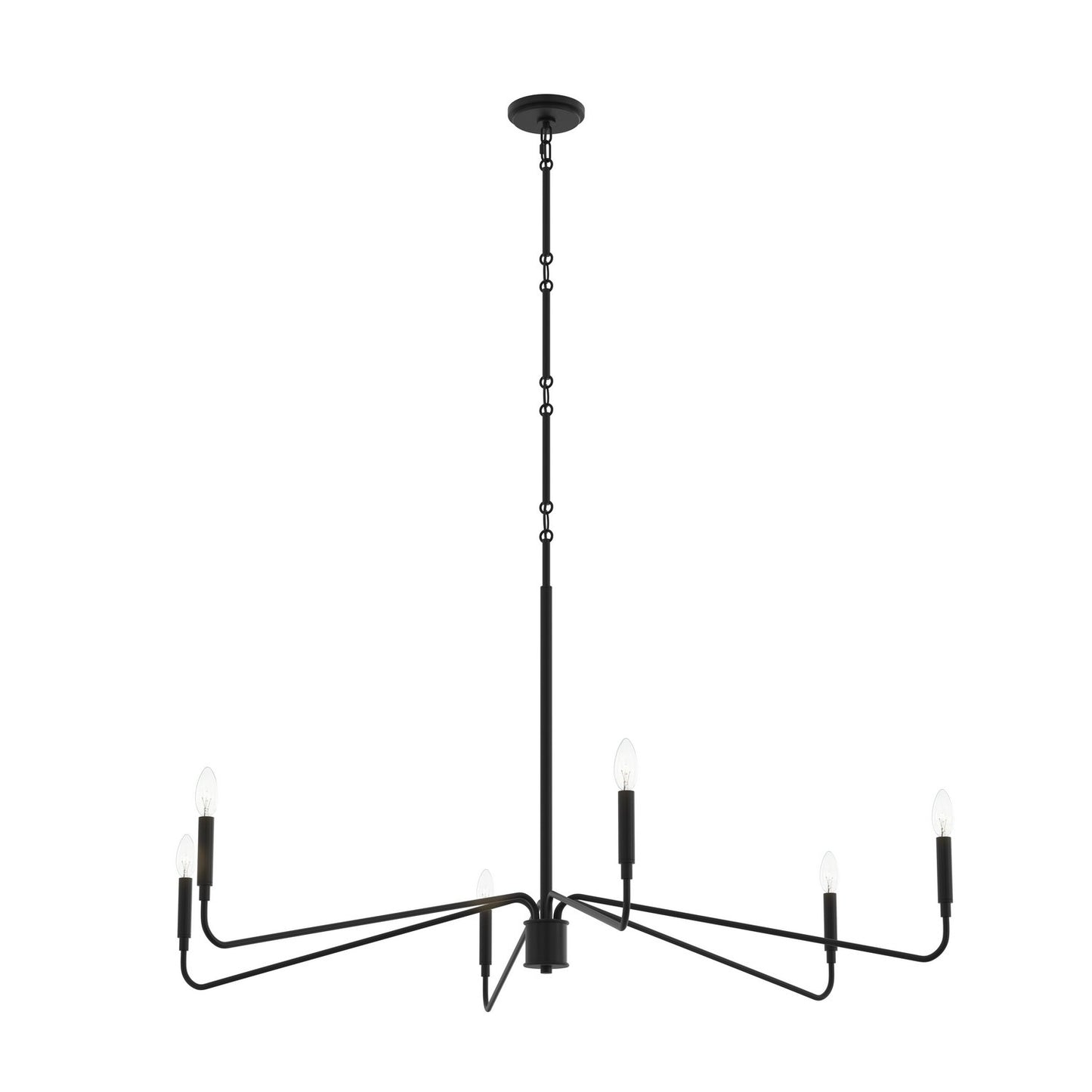 Pilar Six Light Chandelier in Matte Black