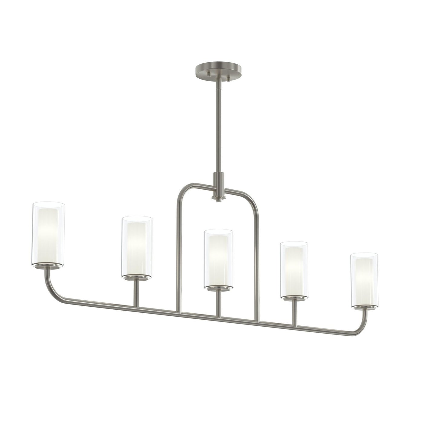 Mack Five Light Linear Chandelier in Brushed Nickel