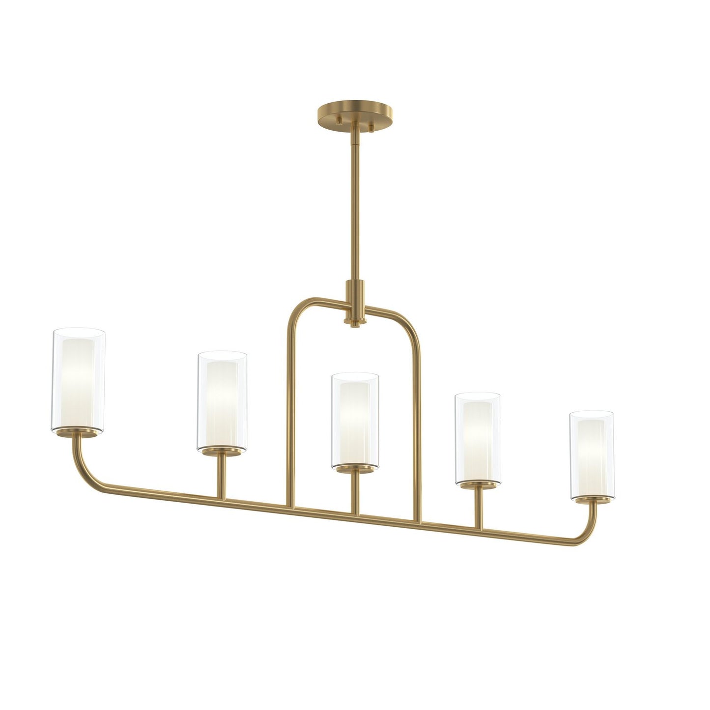 Mack Five Light Linear Chandelier in Brushed Gold