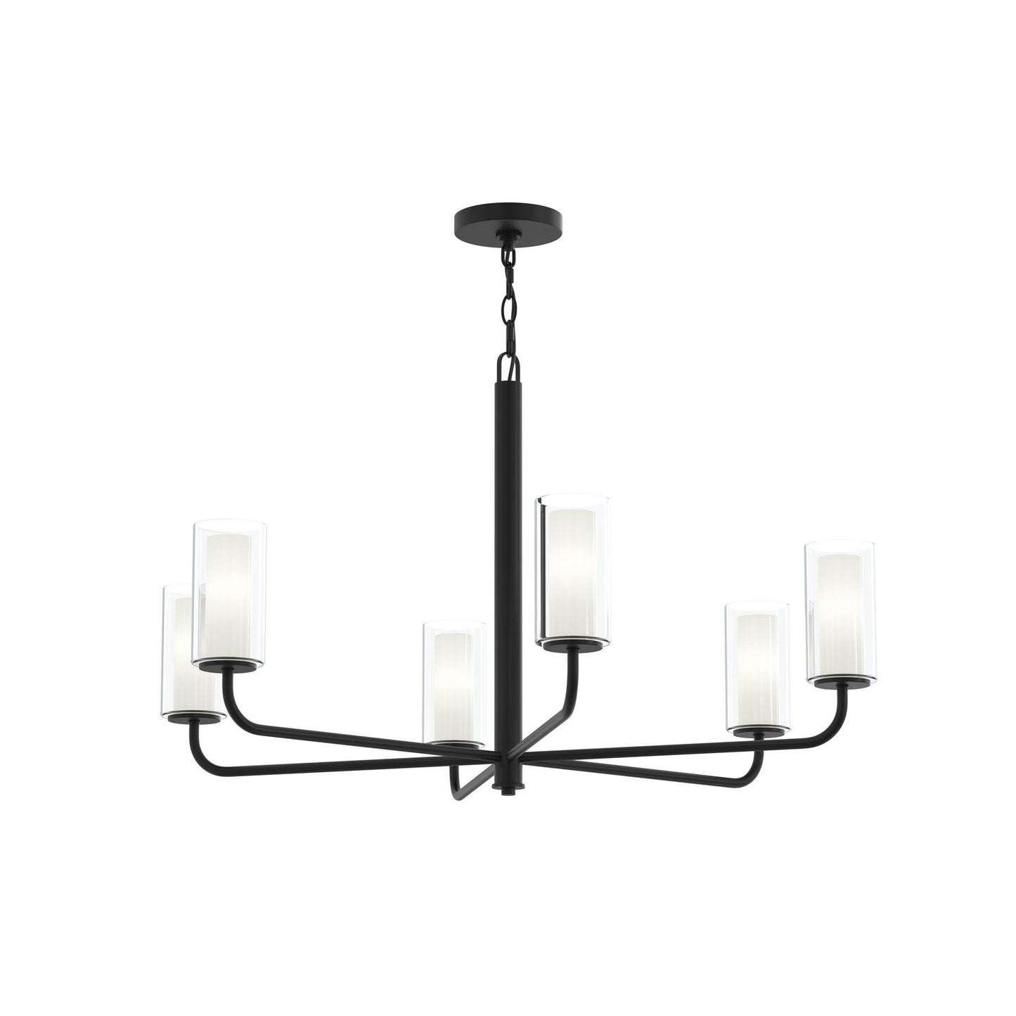 Mack Six Light Chandelier in Matte Black