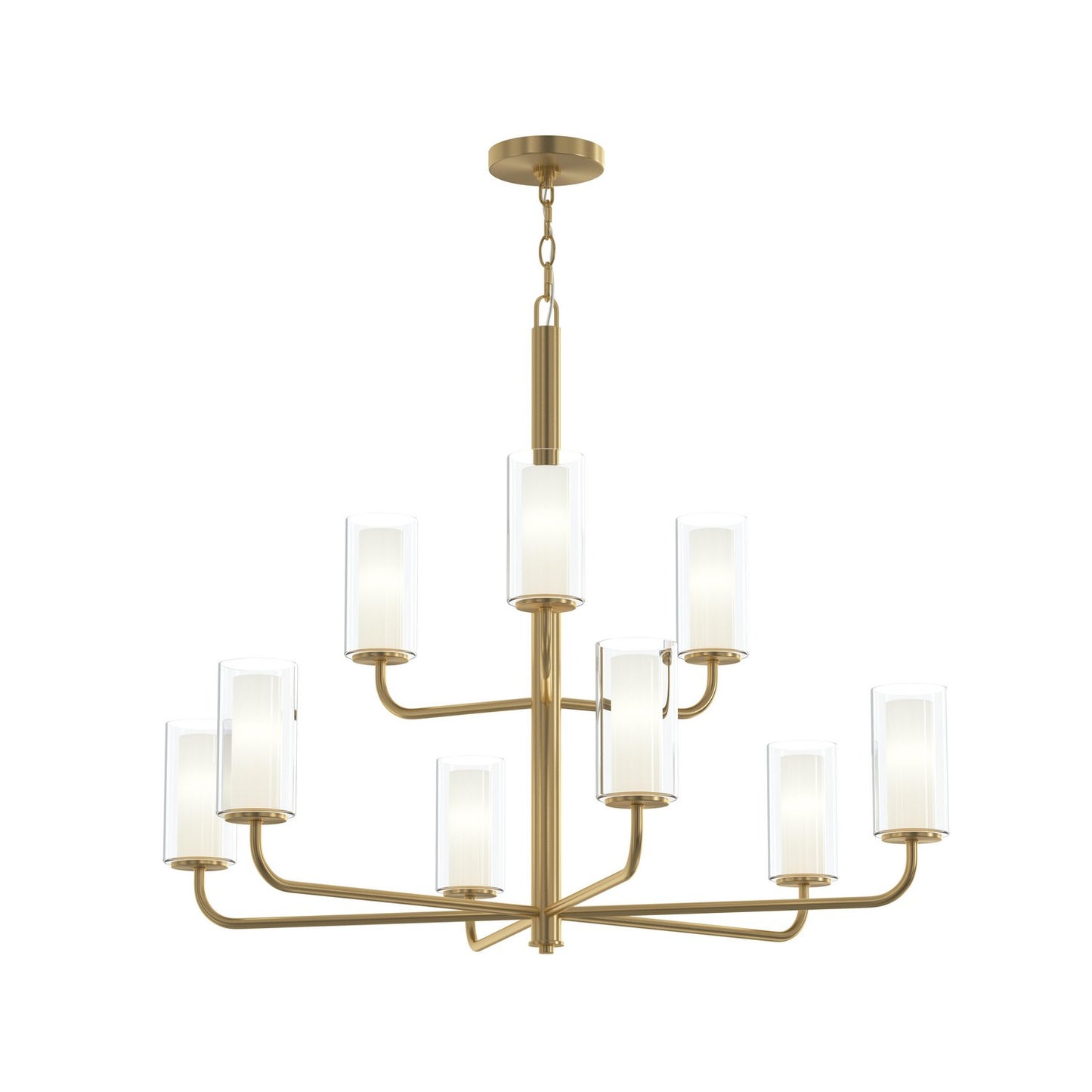 Mack Nine Light Chandelier in Brushed Gold