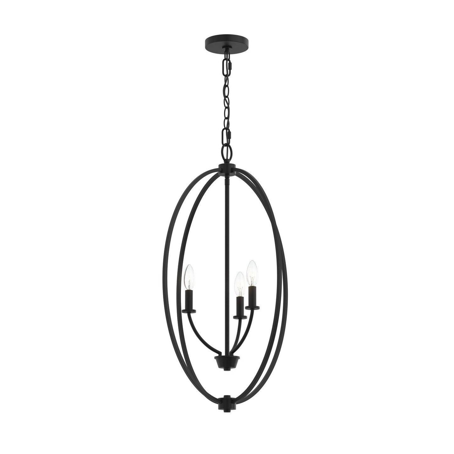 Jheni Three Light Foyer Pendant in Matte Black