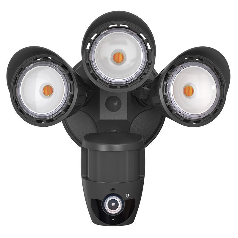 Security Light With Camera in Black