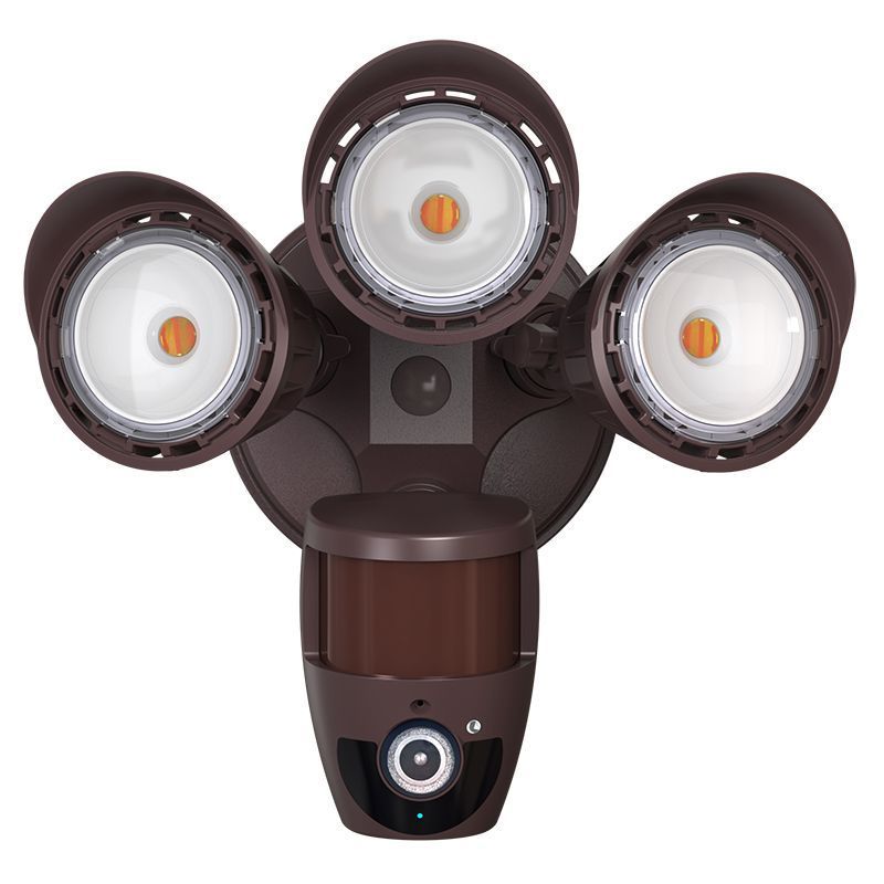 Security Light With Camera in Bronze