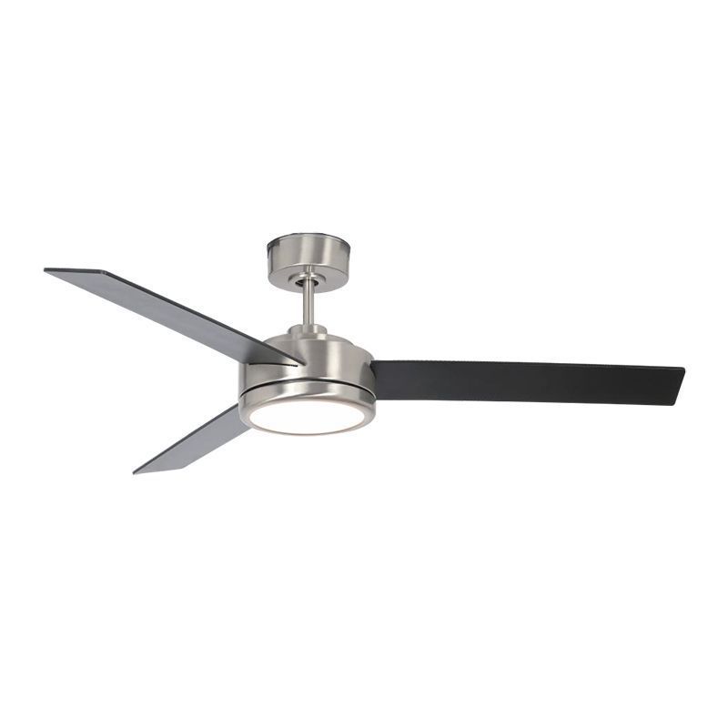 52" Ceiling Fan in Brush Nickel Housing, Matte Black & Silver
