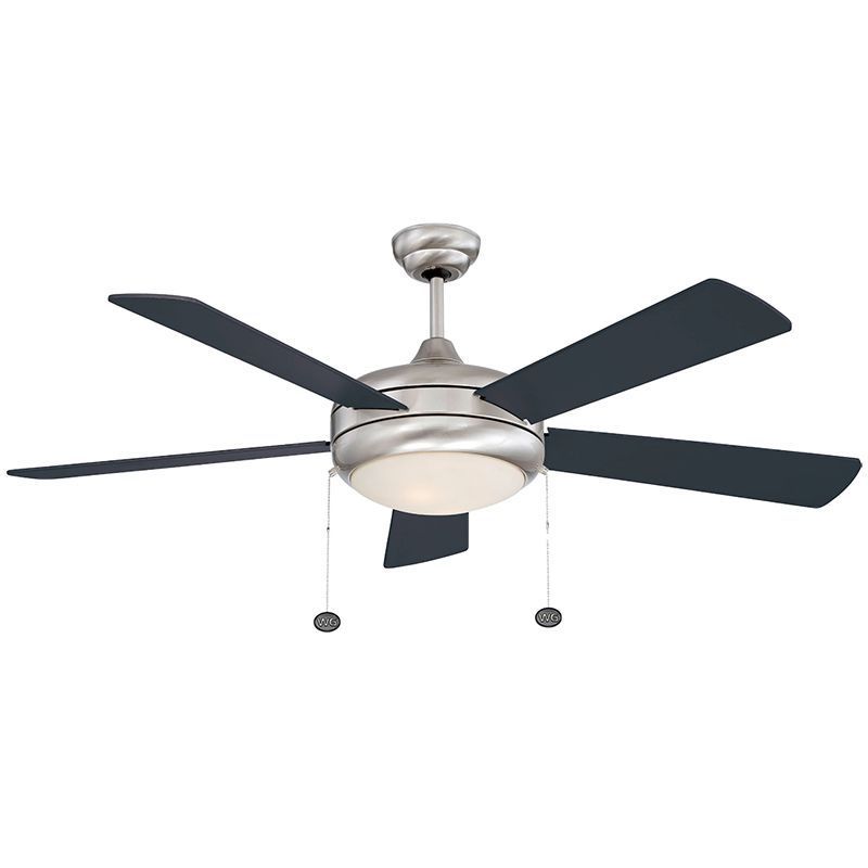 52"Ceiling Fan in Brush Nicke And Black/Rosewood