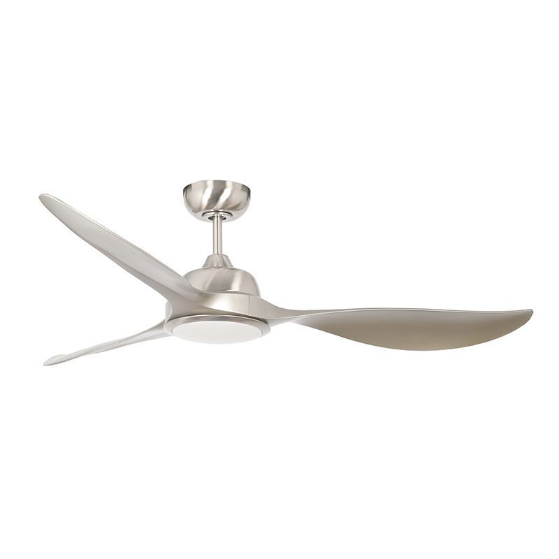 56" Ceiling Fan in Brush Nickel Housing, Silver