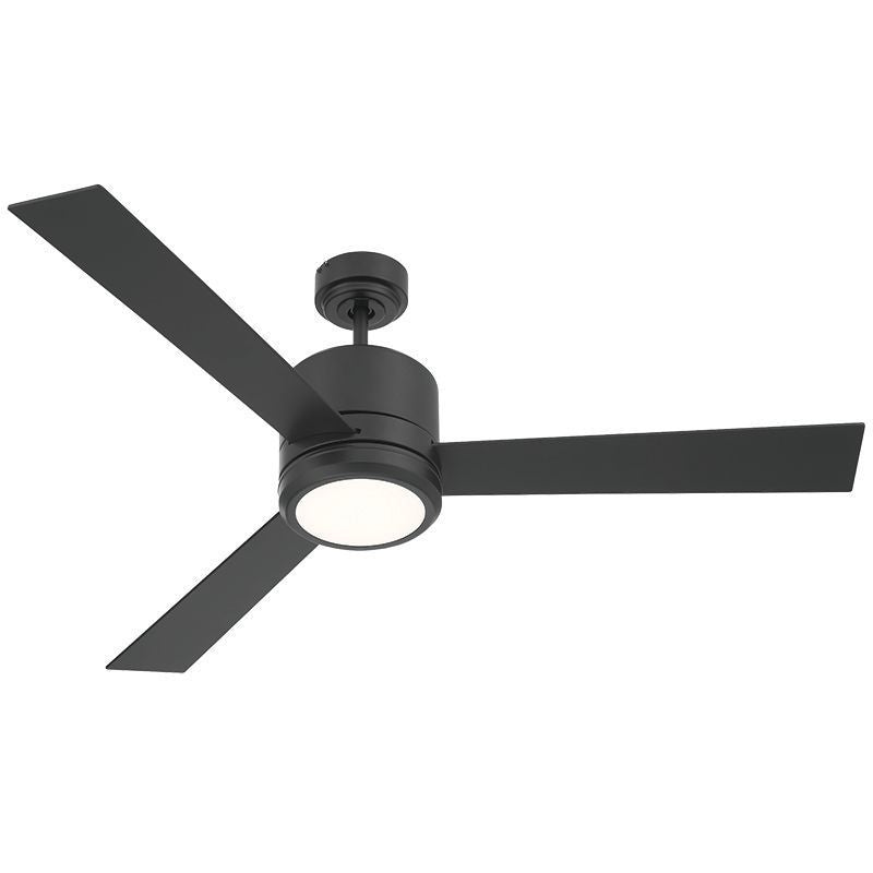 52"Ceiling Fan in Black And Black