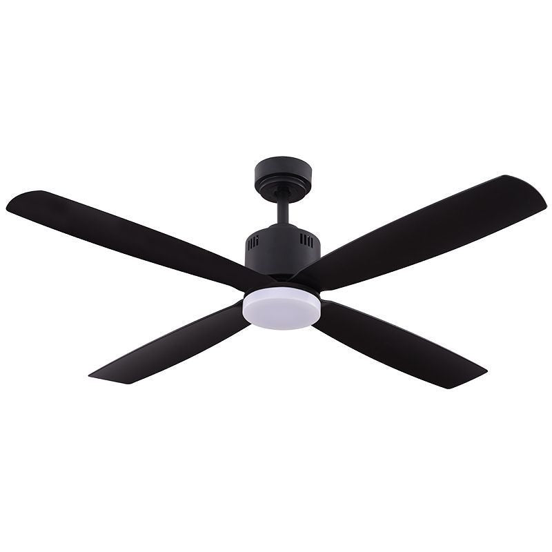52"Ceiling Fan in Black And Black
