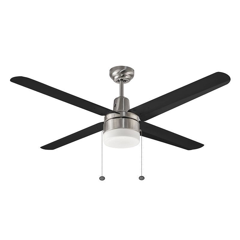 48" Ceiling Fan in Brush Nickel Housing, Matte Black