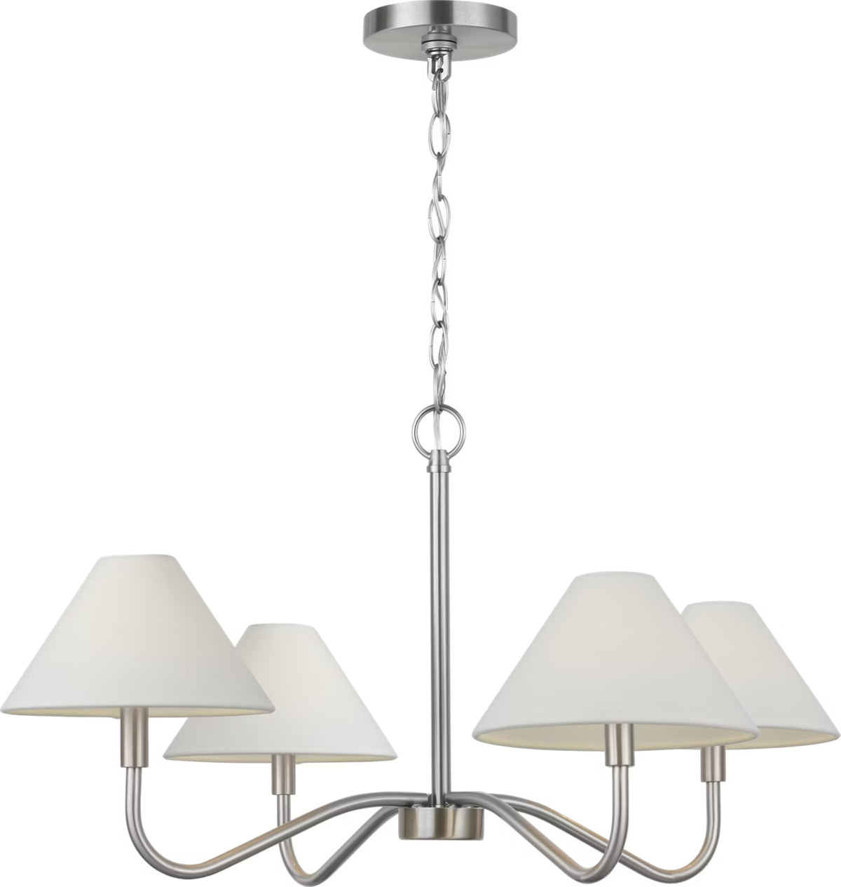 Eldon Four Light Chandelier in Brushed Nickel