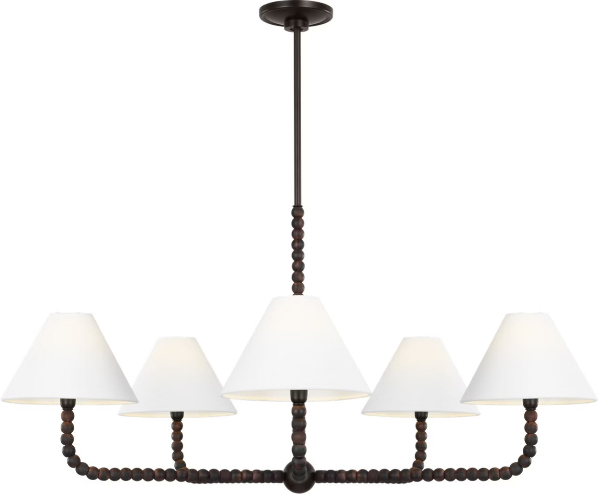 Fiona Five Light Chandelier in Aged Iron