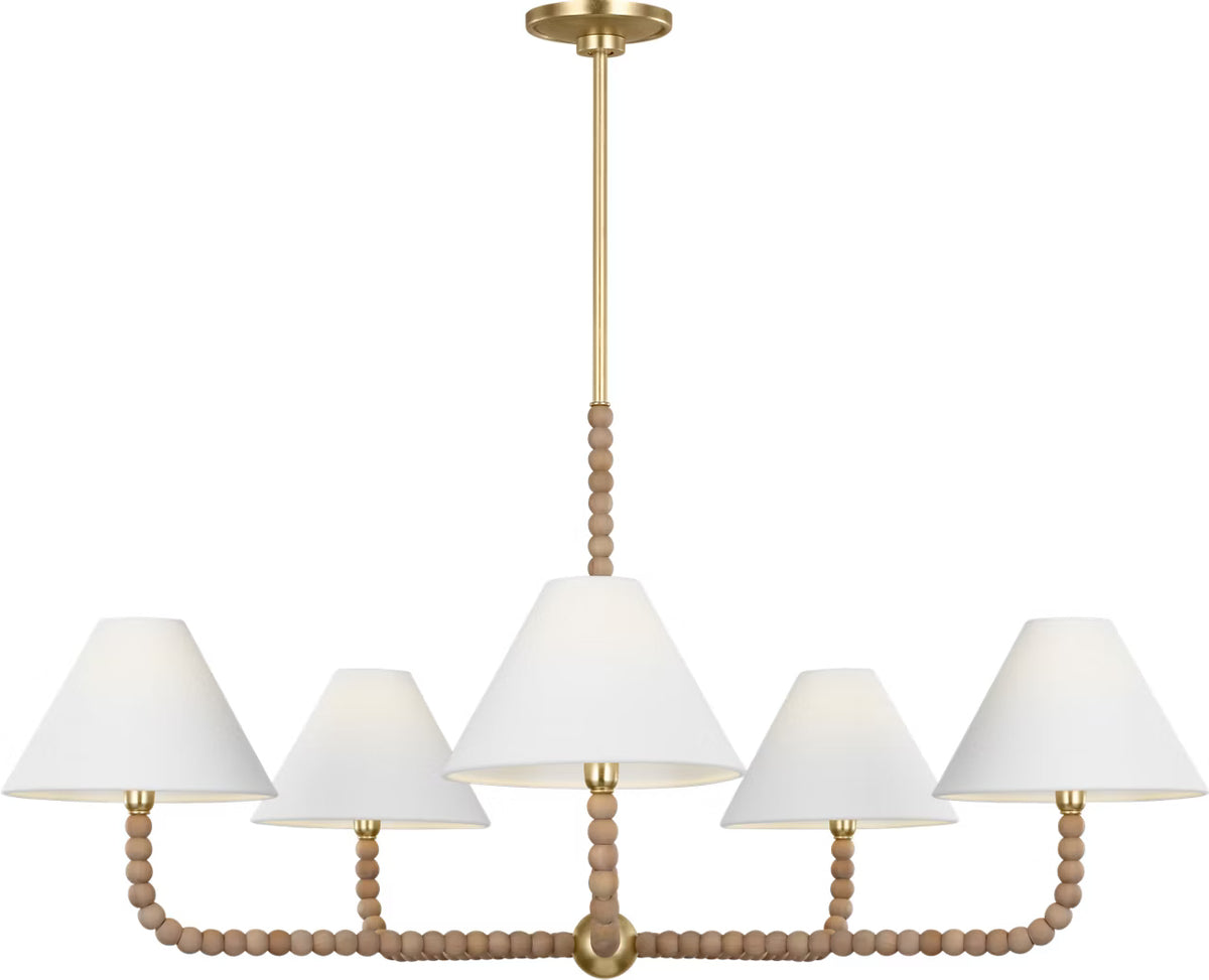 Fiona Five Light Chandelier in Gild