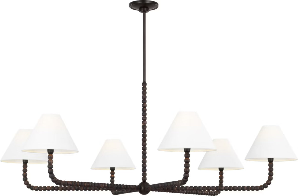 Fiona Six Light Chandelier in Aged Iron