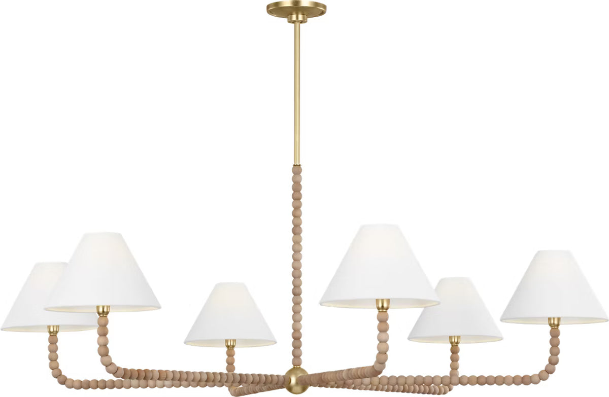 Fiona Six Light Chandelier in Gild