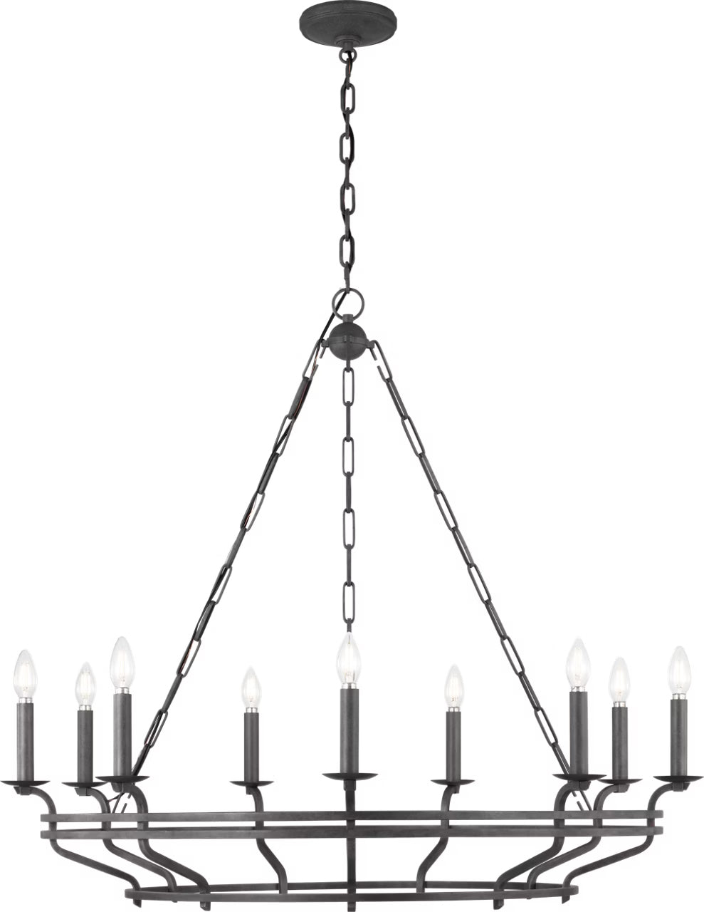 Brighton Nine Light Chandelier in Italian Rust