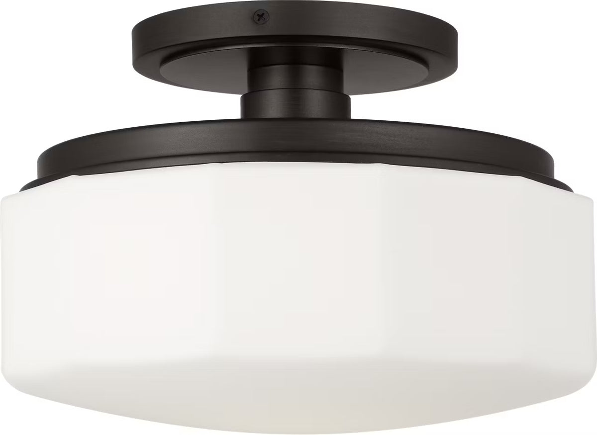 Fairfax One Light Flush Mount in Aged Iron