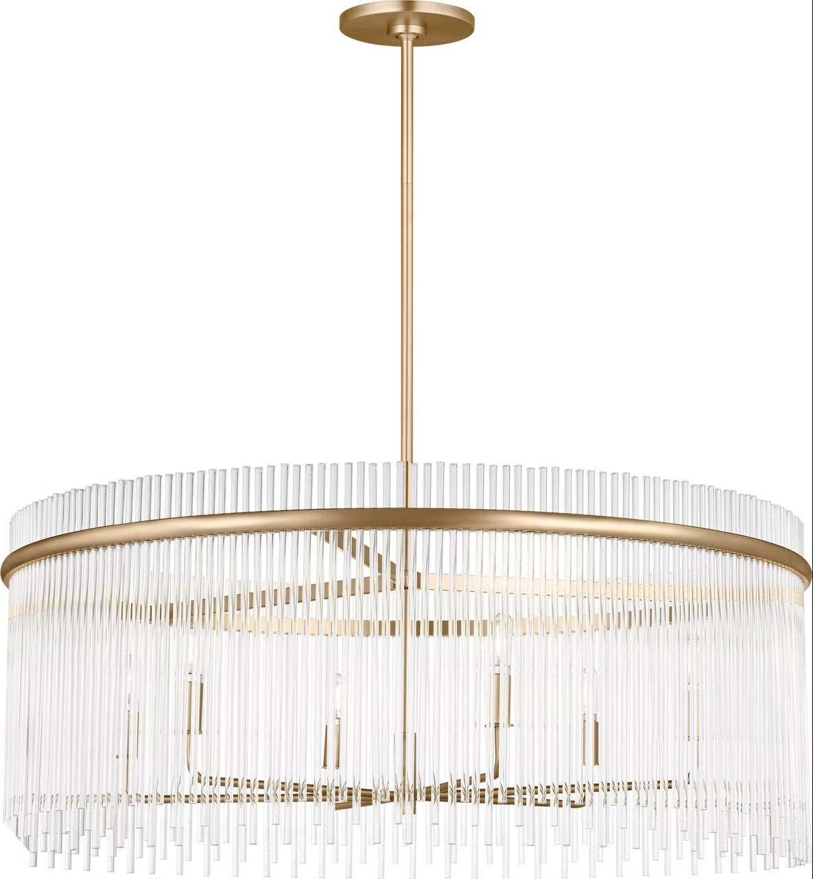 Finley Six Light Chandelier in Satin Brass