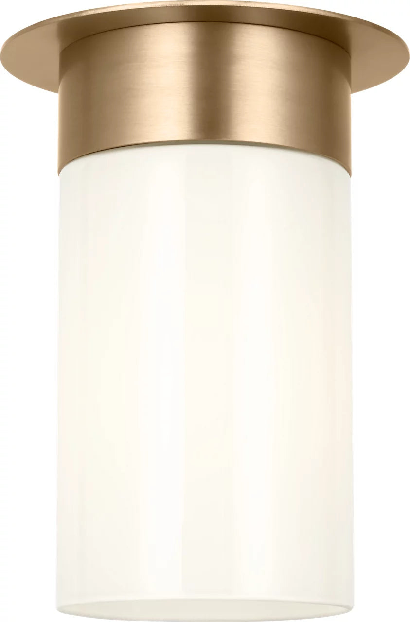 Archer One Light Flush Mount in Satin Brass