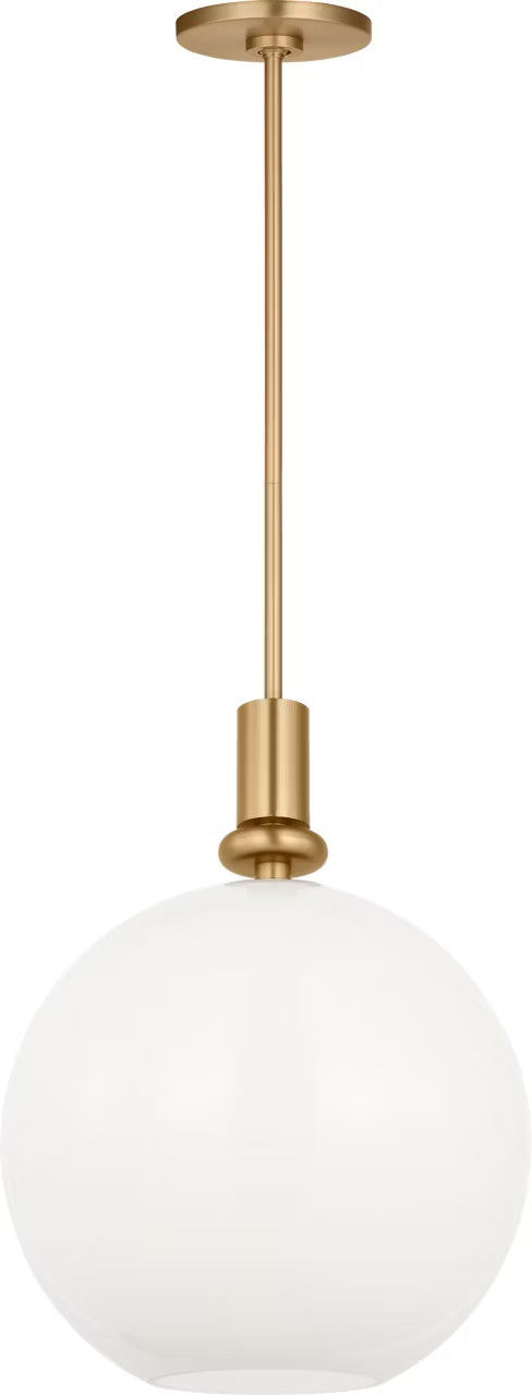 Malcolm One Light Pendant in Satin Brass