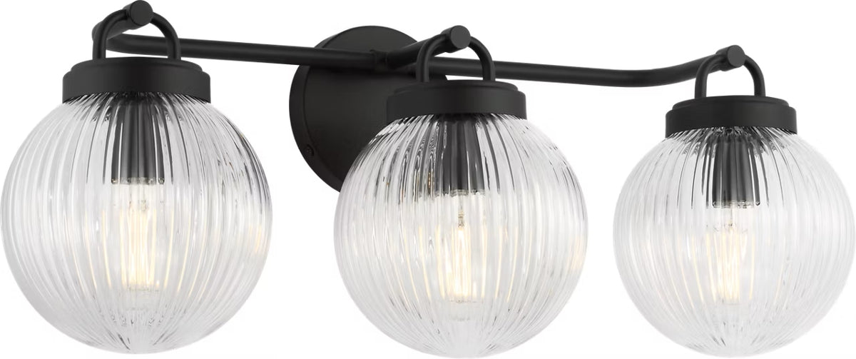 Preston Three Light Vanity in Midnight Black