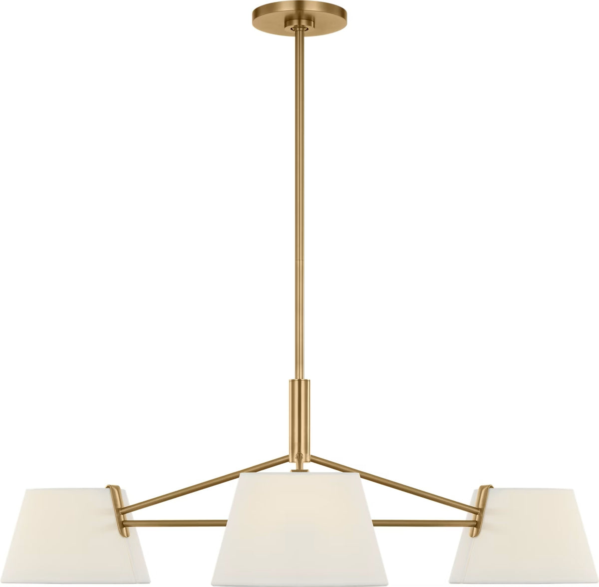 Hale Three Light Chandelier in Estate Brass