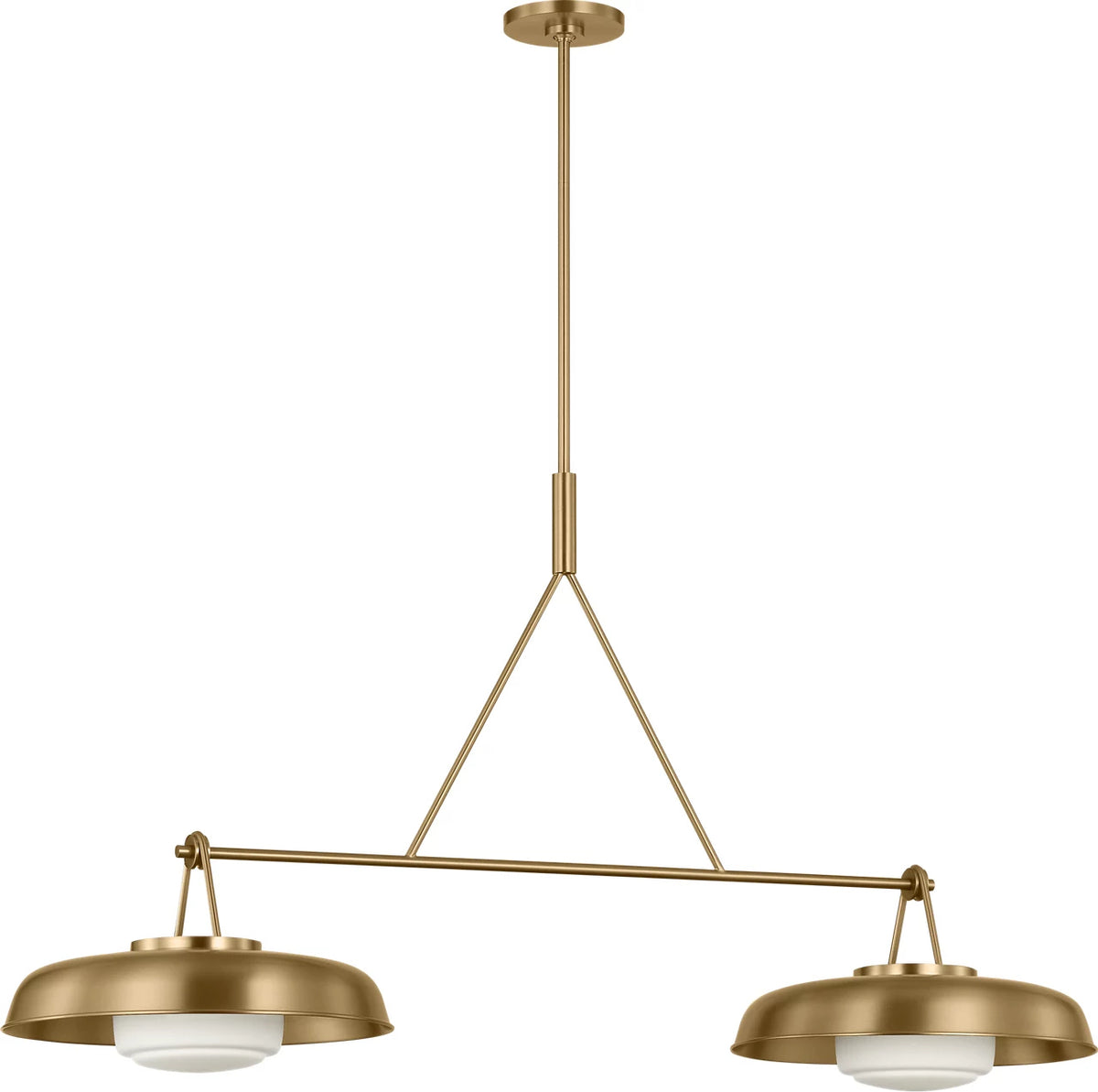 Liora Two Light Linear Chandelier in Estate Brass