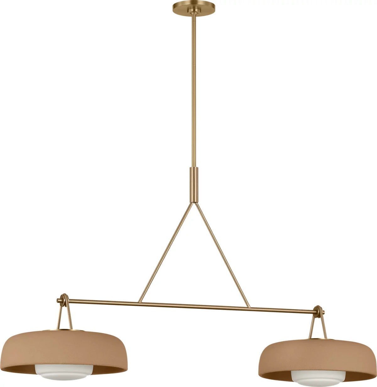Liora Two Light Linear Chandelier in Estate Brass