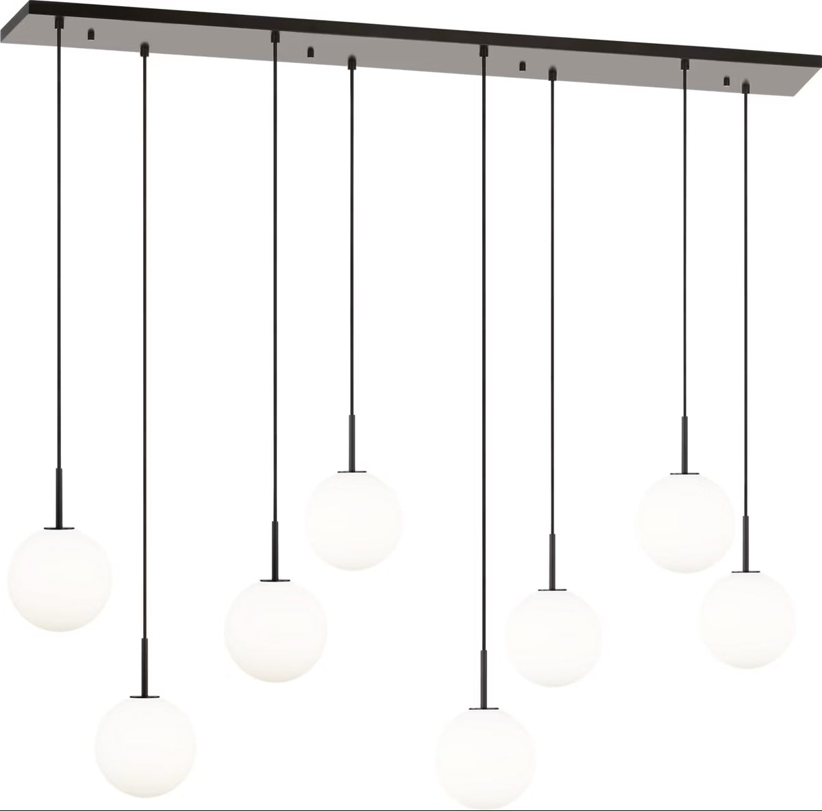 Sorelle Eight Light Linear Chandelier in Aged Iron