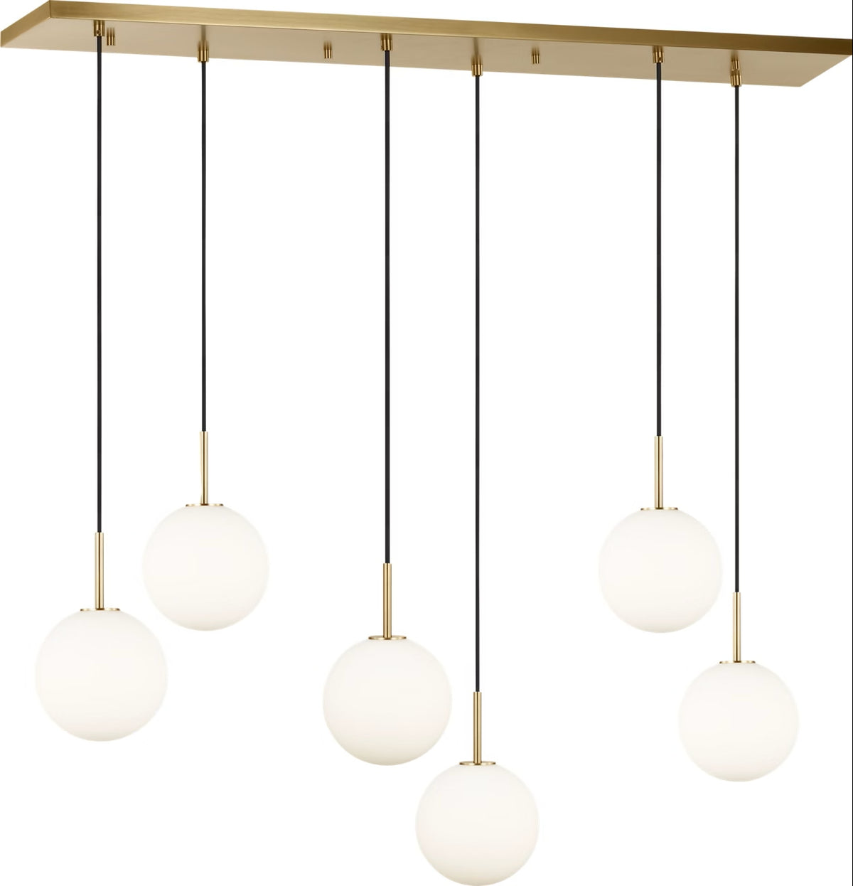 Sorelle Six Light Linear Chandelier in Estate Brass