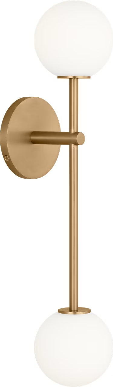 Sorelle Two Light Wall Sconce in Estate Brass