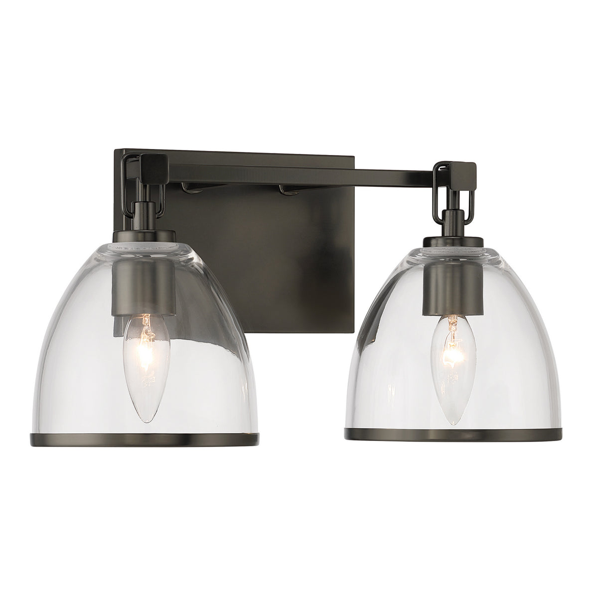 Wynnfrost Two Light Vanity in Rustic Gun Metal