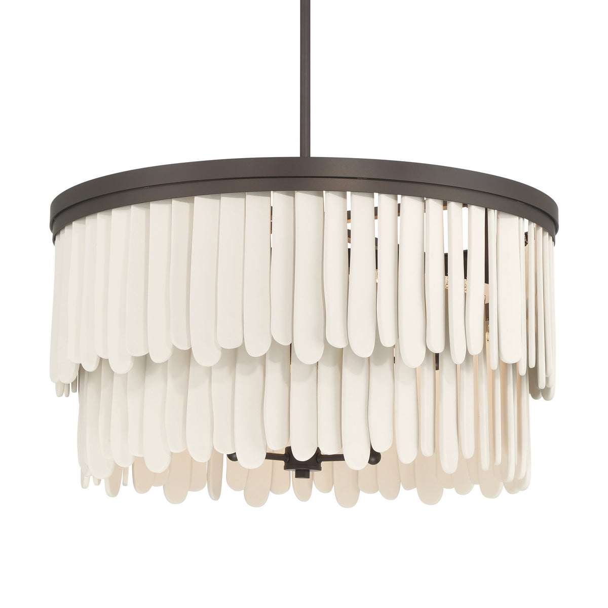 Briscade Nine Light Pendant in Dark Bronze