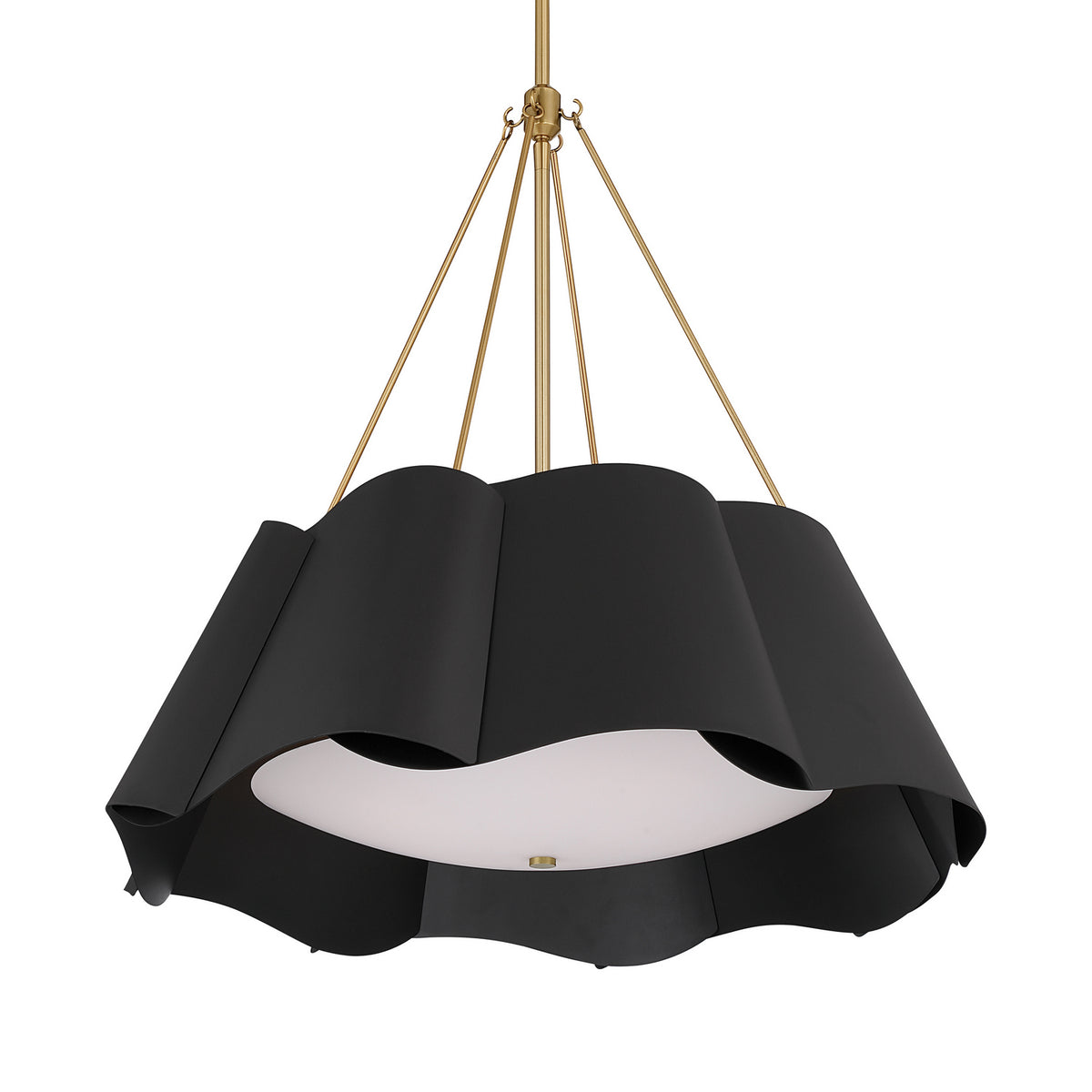 Waveform Four Light Pendant in Dark Bronze