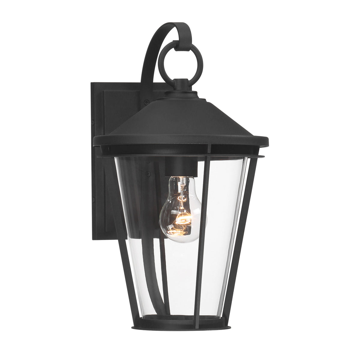 Outremont One Light Wall Sconce in Sand Coal Black
