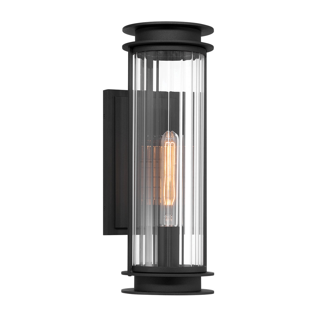 Vessaro One Light Wall Sconce in Sand Coal Black