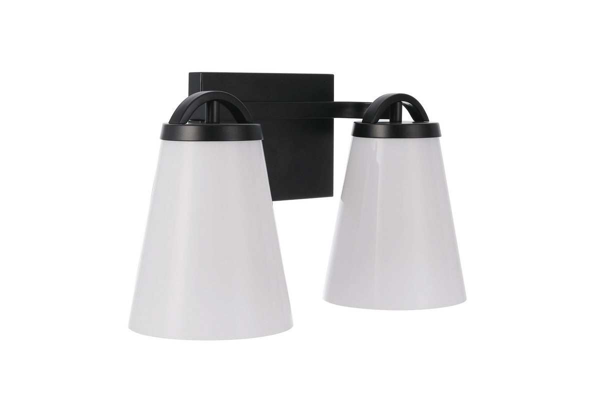 Zane Two Light Vanity in Flat Black