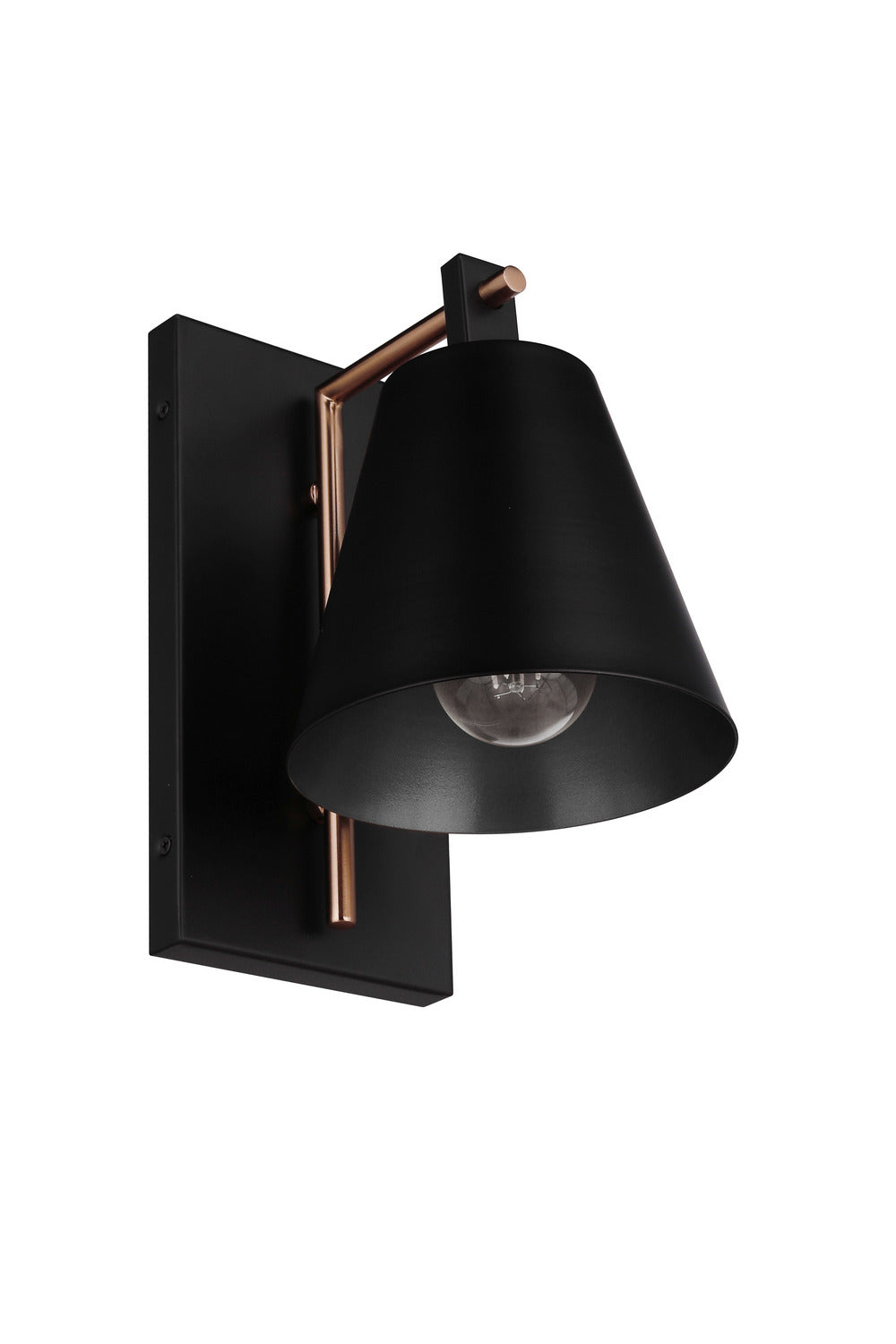Blake One Light Wall Sconce in Flat Black/Satin Brass