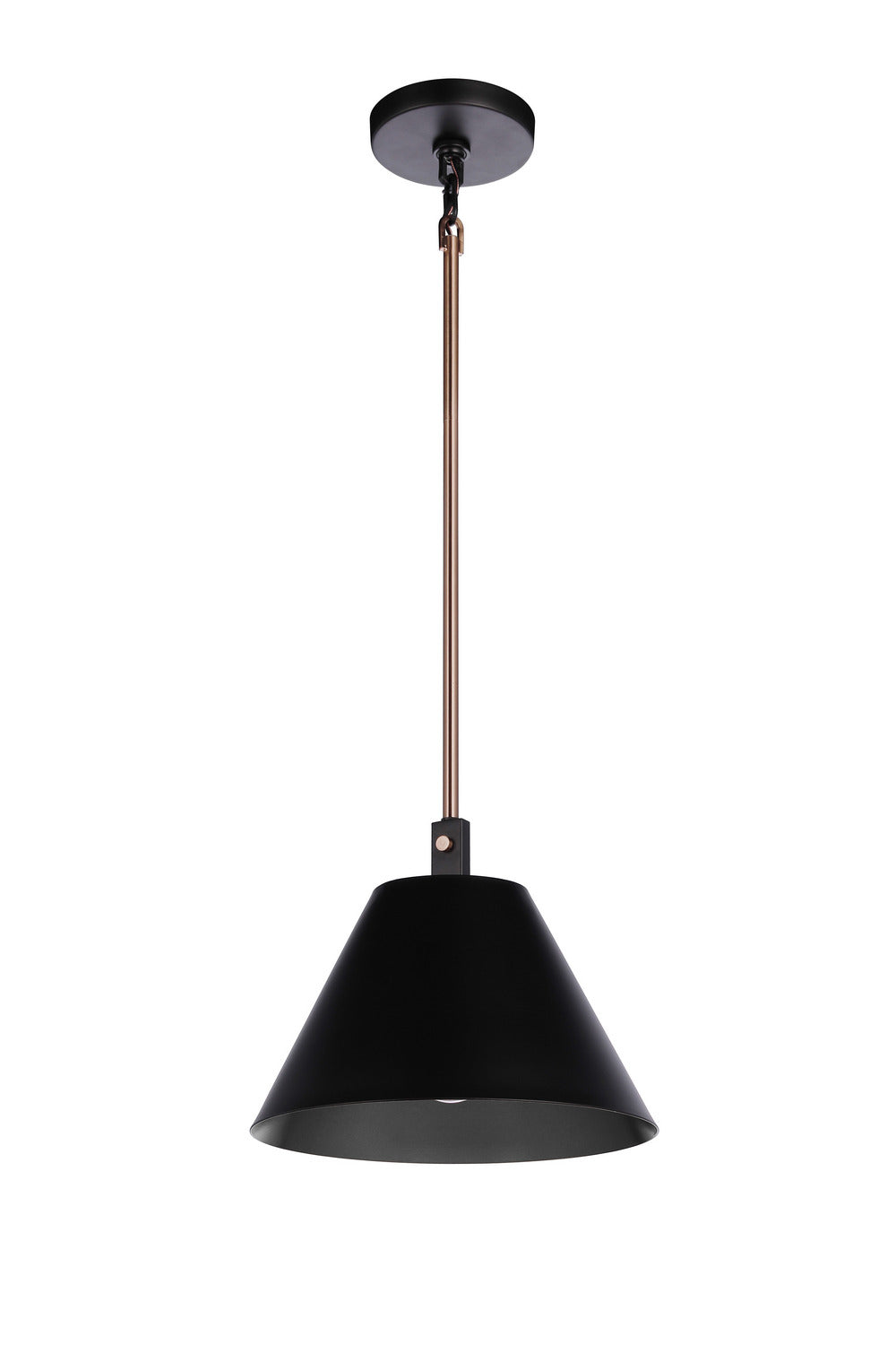 Blake One Light Pendant in Flat Black/Satin Brass