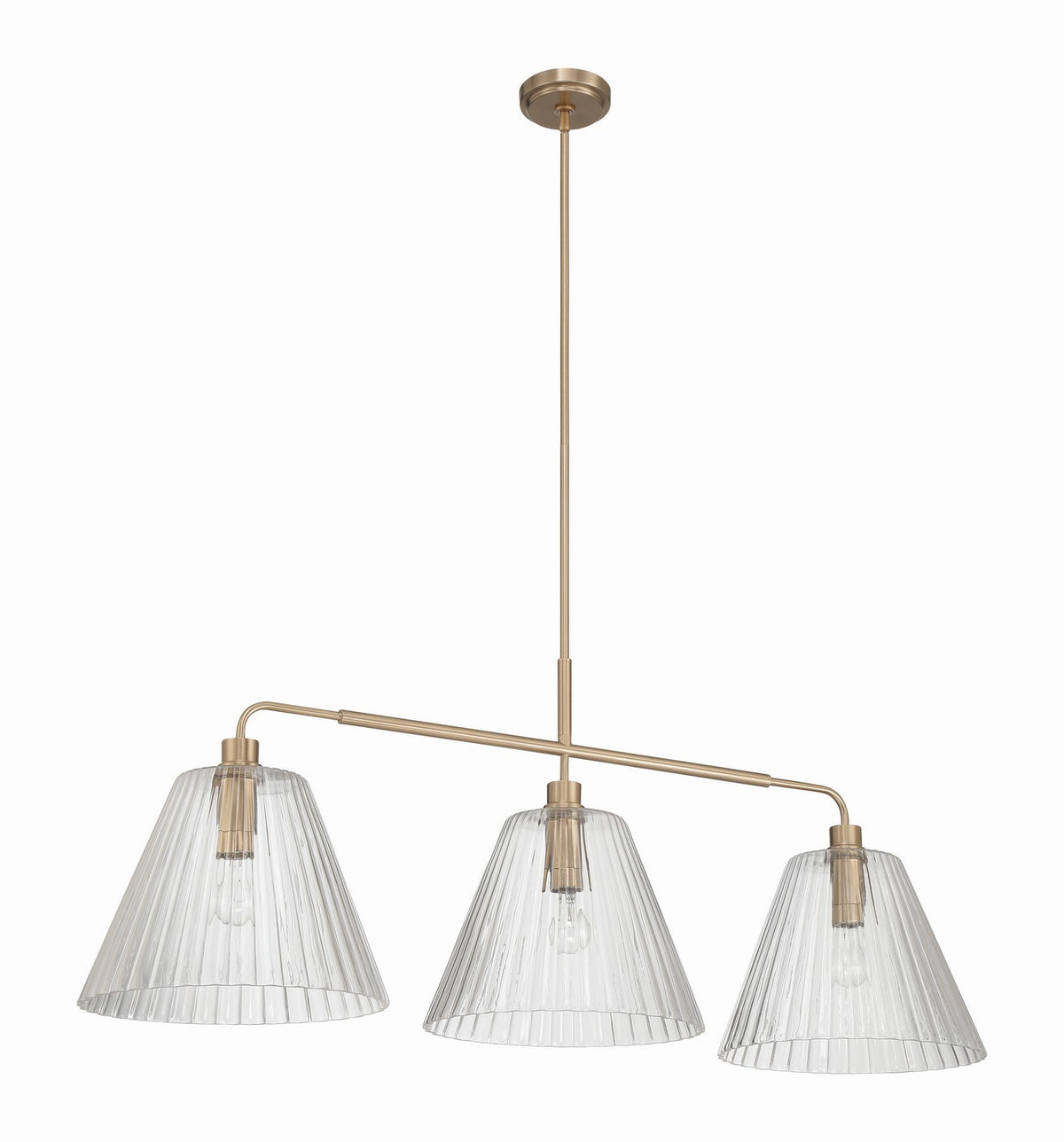 Pleated Three Light Vanity in Premium Bronze