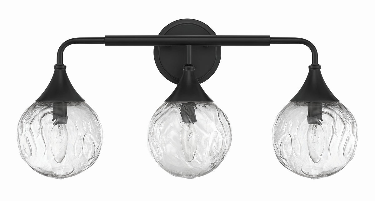 Reflection Three Light Vanity in Flat Black